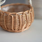 Flower Girl Bowknot Basket Bridal Portable Handmade Woven Baskets Home Decorations for Wedding Party