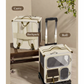 Large Capacity Cat Carrier for Multiple Cats - Multi-Functional Wheeled Trolley & Transparent Backpack Portable for Outdoor Travel