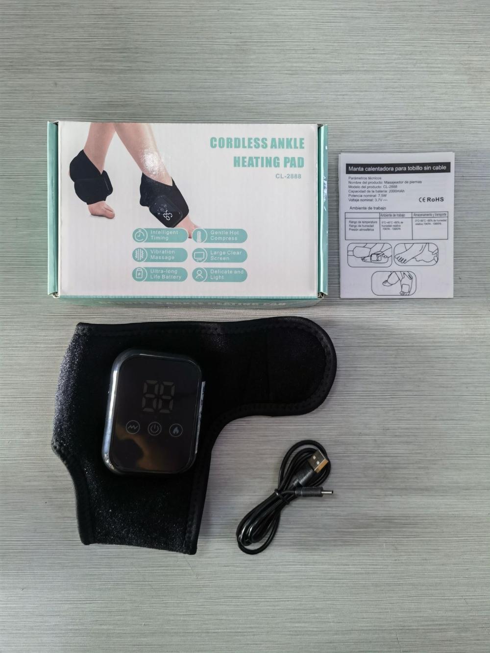 Ankle Heating Pad for Circulation and Pain Relief, Rechargeable, Universal for Left/Right