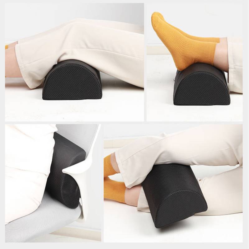 Memory Foam Foot Rest Cushion Non-Slip Foot Stool Under Desk for Office Home Half Moon Under Pillow Feet Relaxation