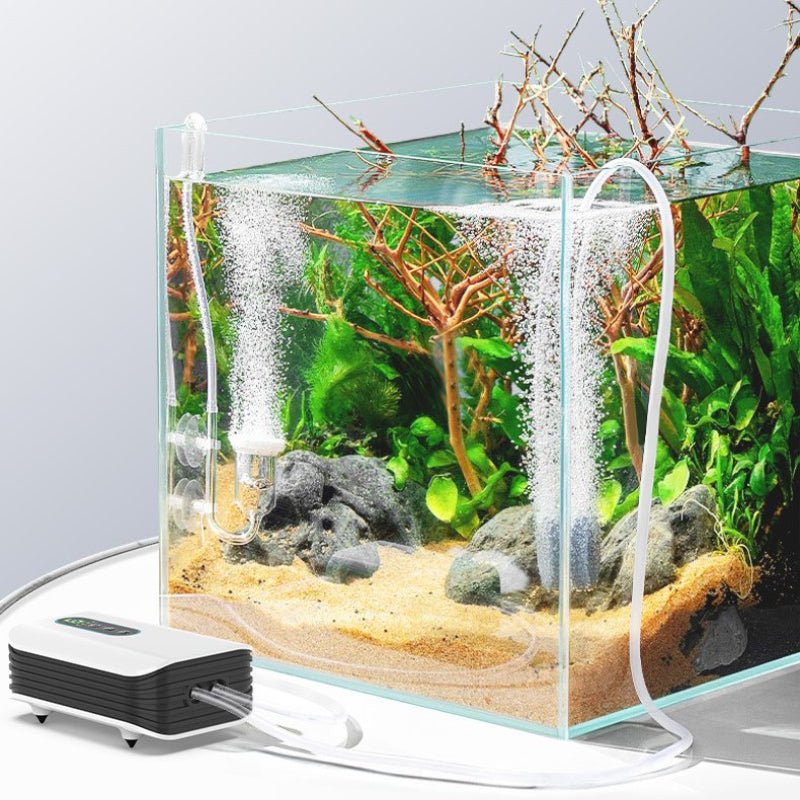 150 Hours Rechargeable Aquarium Air Pump AC/DC Oxygen Pump for Fish Tank, Adjustable Portable Battery Powered Aerator with USB Charging Backup Air Pump