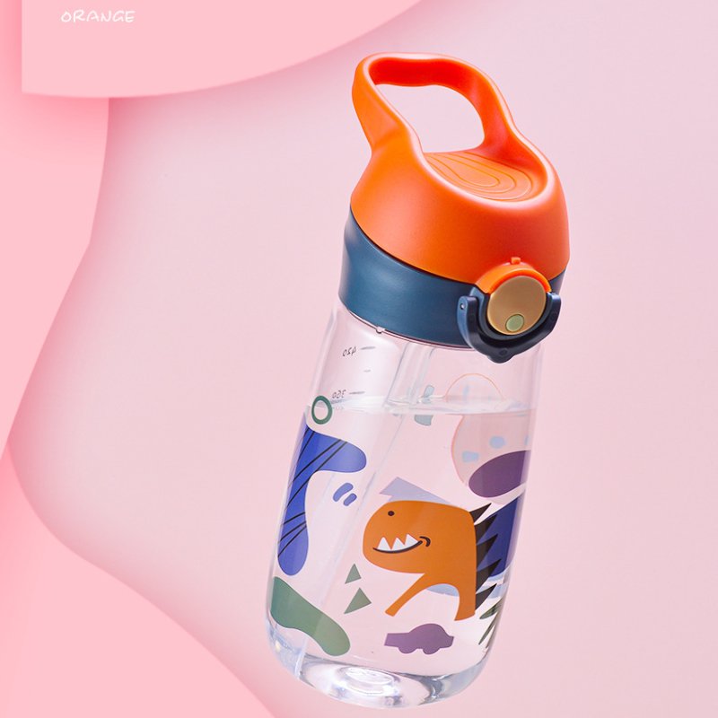 480ml High Quality Tritan Material Kids Water Bottle With Straw BPA Free Durable Plastic Children Drinking Bottle