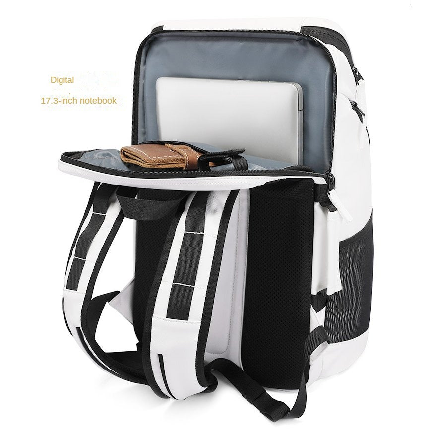 Travel Backpack Men 17.3-inch Laptop Backpack Multifunctional Fitness Sports Backpack Badminton Racket Bag Waterproof Large-Capacity College Student School Bag with Shoe Warehouse