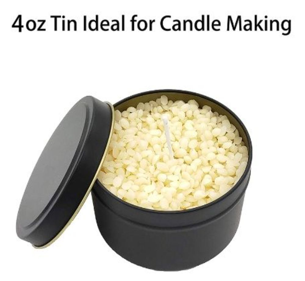 Candle Tins, 24 Piece, 4 Oz Metal Candle Containers for Making Candles, Arts & Crafts, Dry Storage, Black