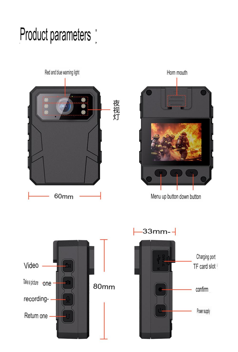 4k Hd Portable Mini Camera Police Recorder With Hd Ips Screen Hd Police Body Camera Portable Body Camera