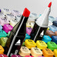 168 Colors Double-headed Marker Pens Set Oily Alcohol/Water-based Master for Children's Gift Painting Washable Student Art Supplies Stationery Back to School