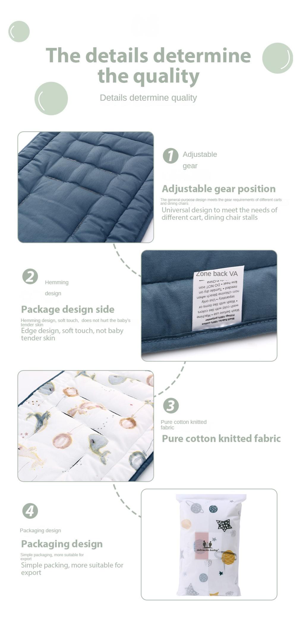 Cotton Baby Seat Liner Stroller Seat Mat Breathable Cushion Pad For Car Seat High Chair Pushchair For Babies