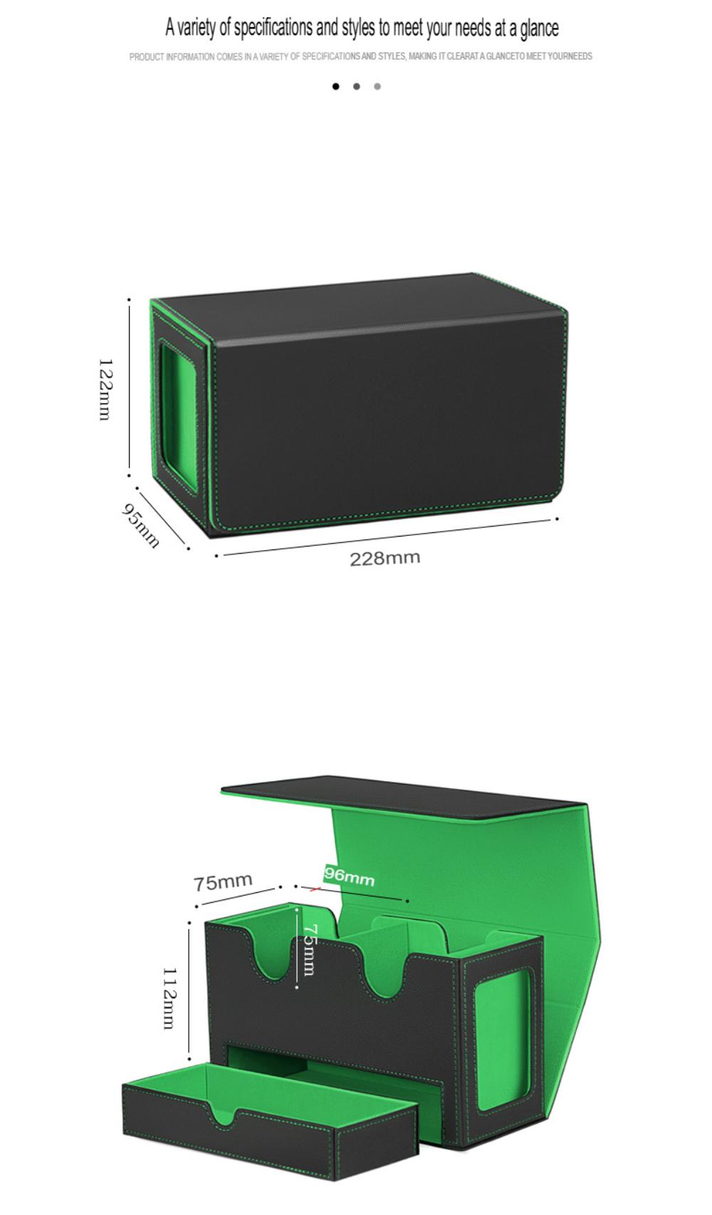 Double Deck Box Magnetic Closure Card Deck Box Large Capacity Card Storage Box Deck Box Strong Magnet Card Deck Case