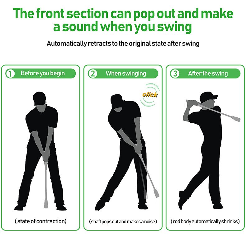 Golf Swing Trainer Black Indoor and Outdoor Practice Stick Hand Grip
