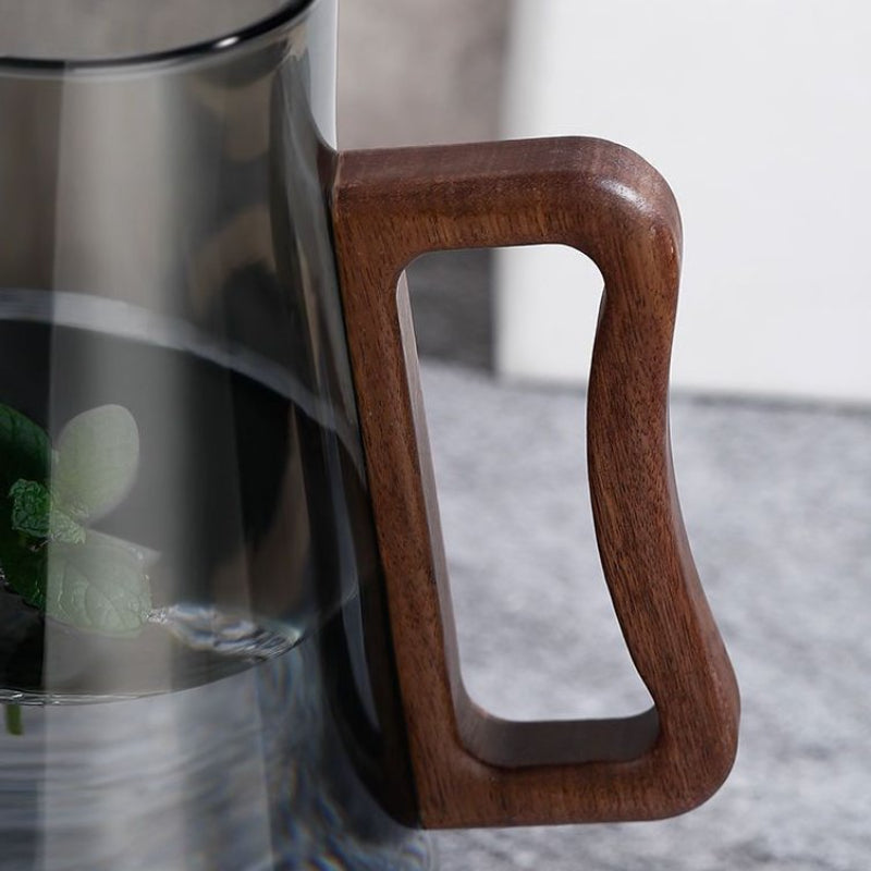 2L Heat Resistant Glass Water Pitcher with Handle, Thickened Glass Kettle Teapot, Juice Beverage Jug, Clear Water Carafe for Home Kitchen