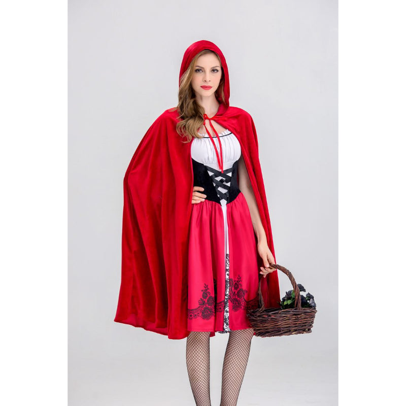 Little Red Riding Hood Costume Adult Cosplay Dress Fancy Party Nightclub Xmas Halloween Fantasia Carnival Cosplay Costume