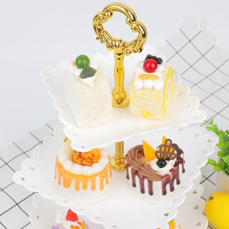 Dessert Stand Cake Stand Fruit Cupcake Display Dessert Stand Birthday Party 3-tier Plastic Stand