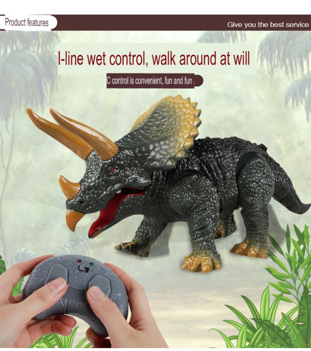 Infrared remote control electric toy dinosaur Triceratops, simulated animal model toy children's birthday gift