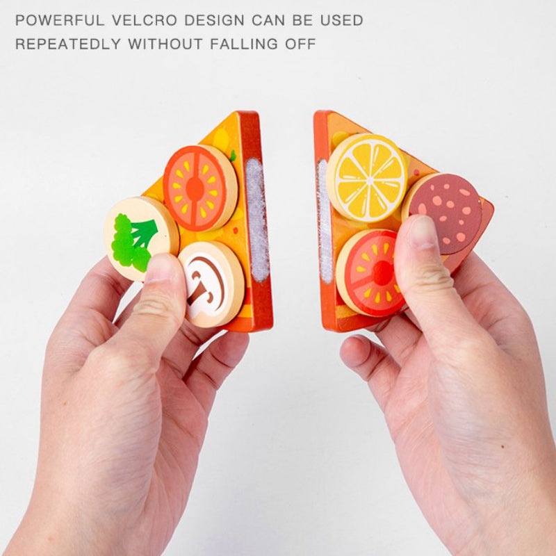 Children's Artificial Wooden Pizza Oven pizza Slicer Kitchen Play House Early Education Educational Toys 3-6 Years Old