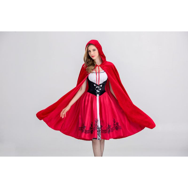 Little Red Riding Hood Costume Adult Cosplay Dress Fancy Party Nightclub Xmas Halloween Fantasia Carnival Cosplay Costume