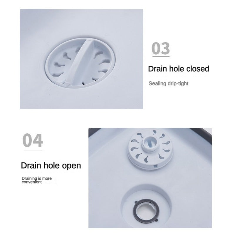 Foldable Washing Basin with Carry Handle 8.5L Dish Washing Tub with Drain Plug Space Saving Foldable Dish Tub Sink Dishpan