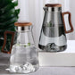 2L Heat Resistant Glass Water Pitcher with Handle, Thickened Glass Kettle Teapot, Juice Beverage Jug, Clear Water Carafe for Home Kitchen