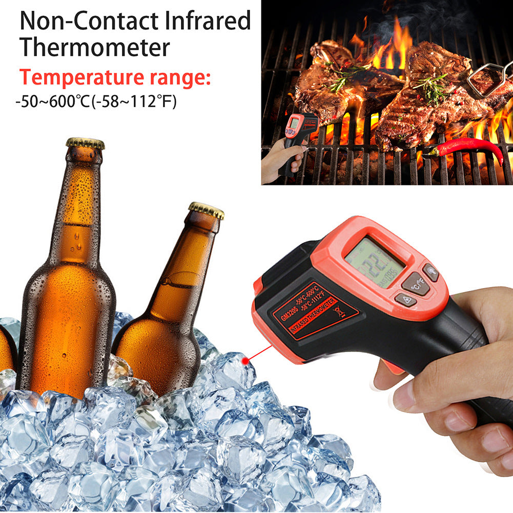 Infrared Thermometer, Non-Contact Digital Laser Temperature Gun -58°F to 1112°F (-50°C to 600°C) with LCD Display,orange