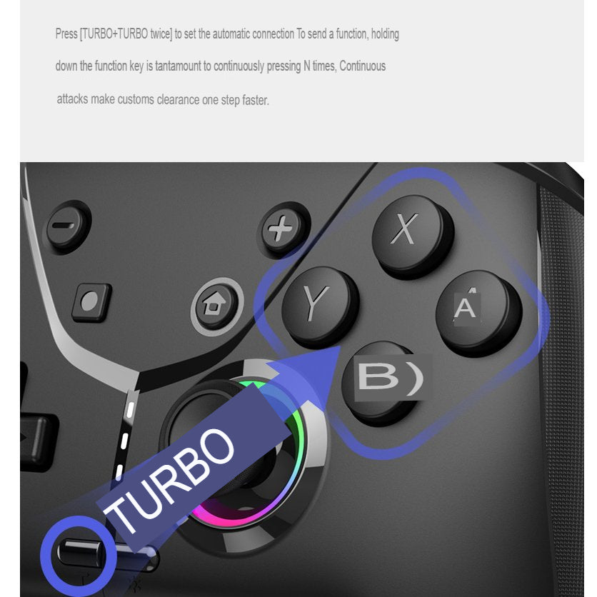 Wireless Pro Game Controller – Bluetooth Joystick Compatible with Switch 2 / Lite / OLED, iPhone, Android, PC, Mac, Steam, TV with Dual Vibration & Turbo Functions