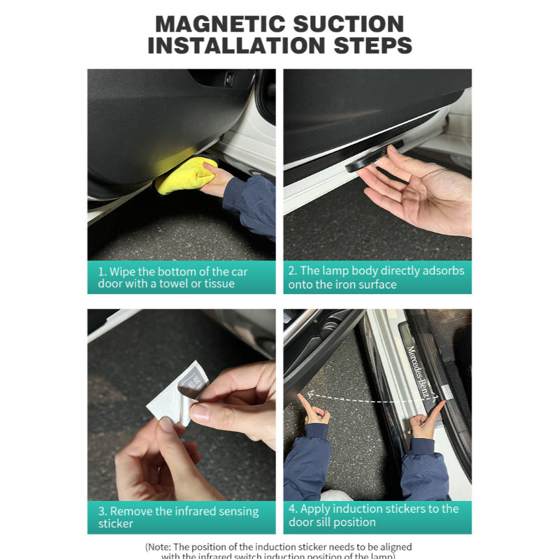 Car Led Multifunctional Welcome Light Magnetic USB Charging Auto Infrared Open Door Safe Anti-collision Warning Signal Lamp