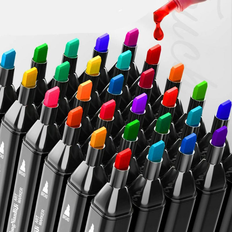 168 Colors Double-headed Marker Pens Set Oily Alcohol/Water-based Master for Children's Gift Painting Washable Student Art Supplies Stationery Back to School