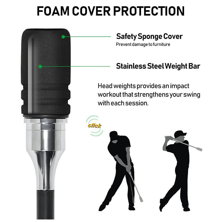 Golf Swing Trainer Black Indoor and Outdoor Practice Stick Hand Grip