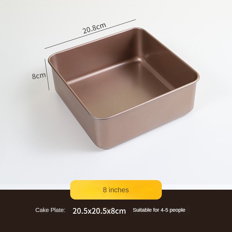 Cake Baking Tray Increases 6 -inch 8 Inches Home Baking Square Bread Cake Mold Baking Tray Heightened And Deepened Non-stick