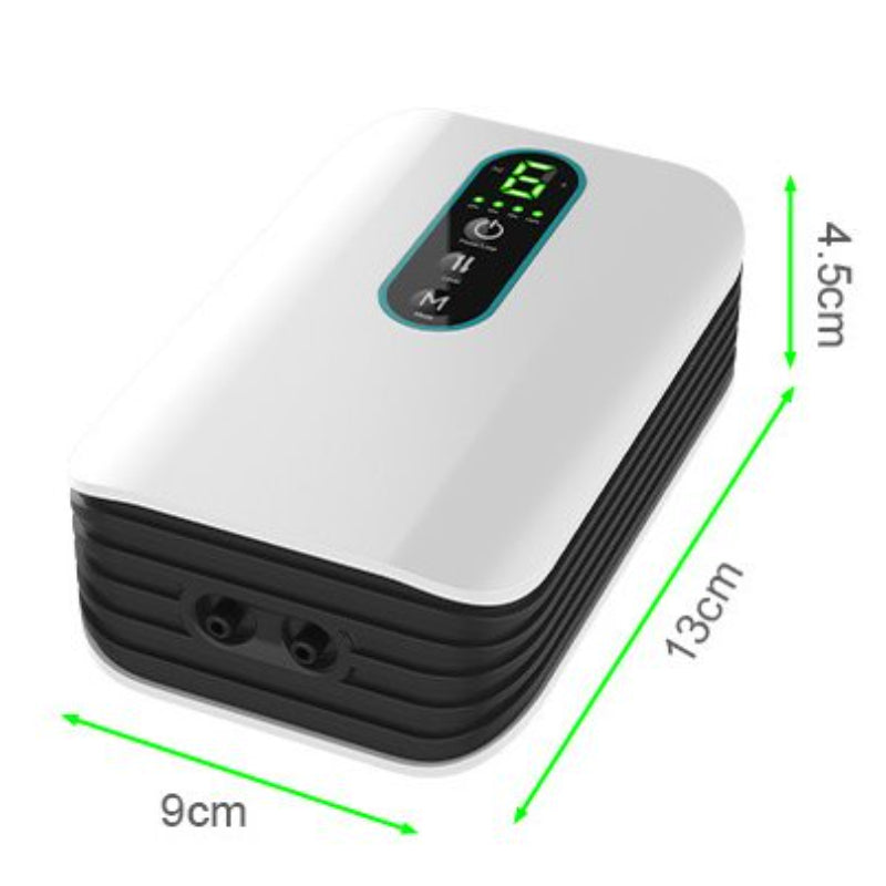 150 Hours Rechargeable Aquarium Air Pump AC/DC Oxygen Pump for Fish Tank, Adjustable Portable Battery Powered Aerator with USB Charging Backup Air Pump
