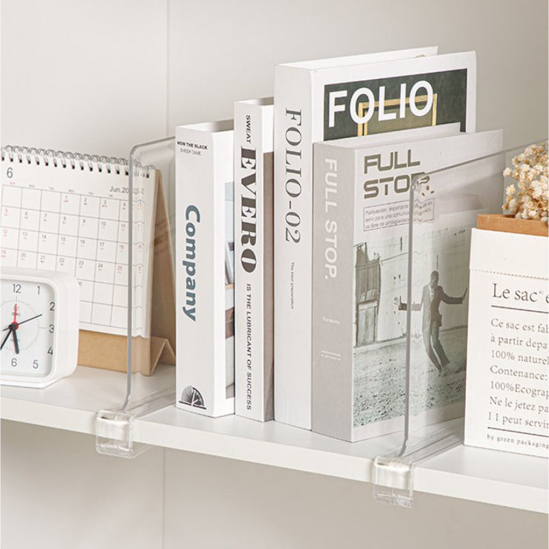 4pcs Acrylic Transparent Wardrobe Divider For Shelf Closet Wood Cabinets Non-slip Easy to Use Separator