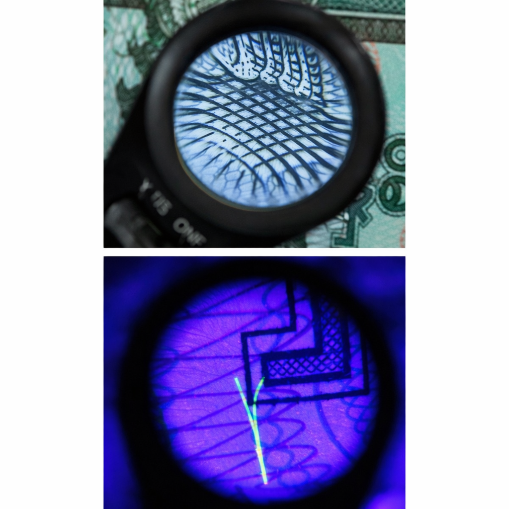 30X Folding Loupe Magnifier Jewelry Magnifying Glass Triplet Lens Optical Glass Illuminated Magnifier with 6 LED 7 UV Lights