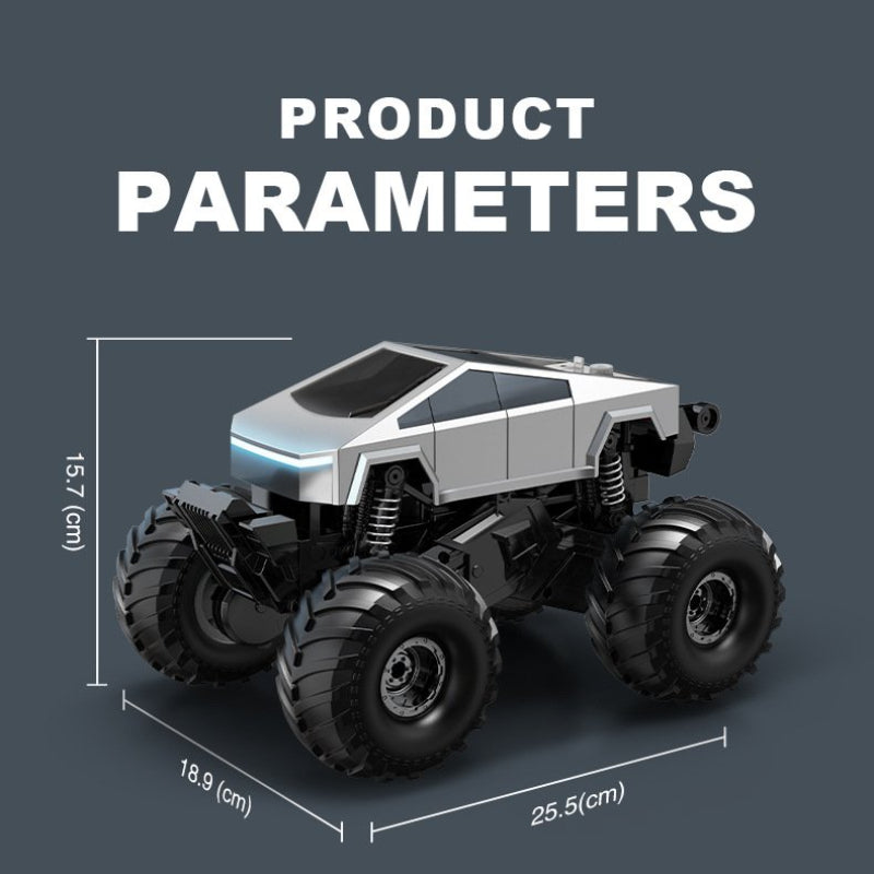 Tesla Cybertruck Remote Control Amphibious Truck, 360° Spin Stunt RC Car, USB Rechargeable Off-Road Toy Gift for Kids