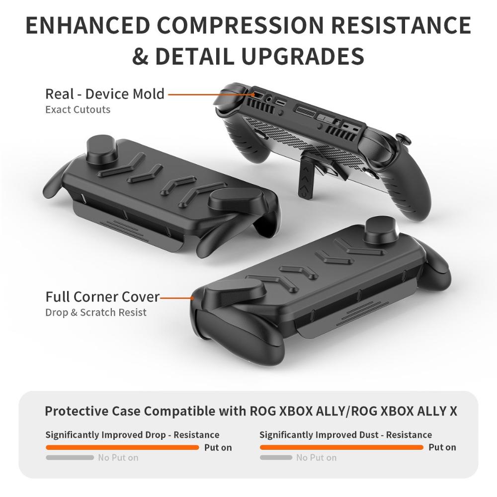For Rog Xbox Ally / X Game Console Hard Shell Removable Front Cover Bundle Grip Case Portable Protective Case with Stand
