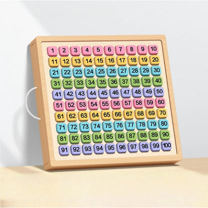 Wooden Hundreds of Boards Montessori Teaching Aids 1-100 Number Chess Mathematics Enlightenment Children's Educational Toys Addition Subtraction Operation 3-8