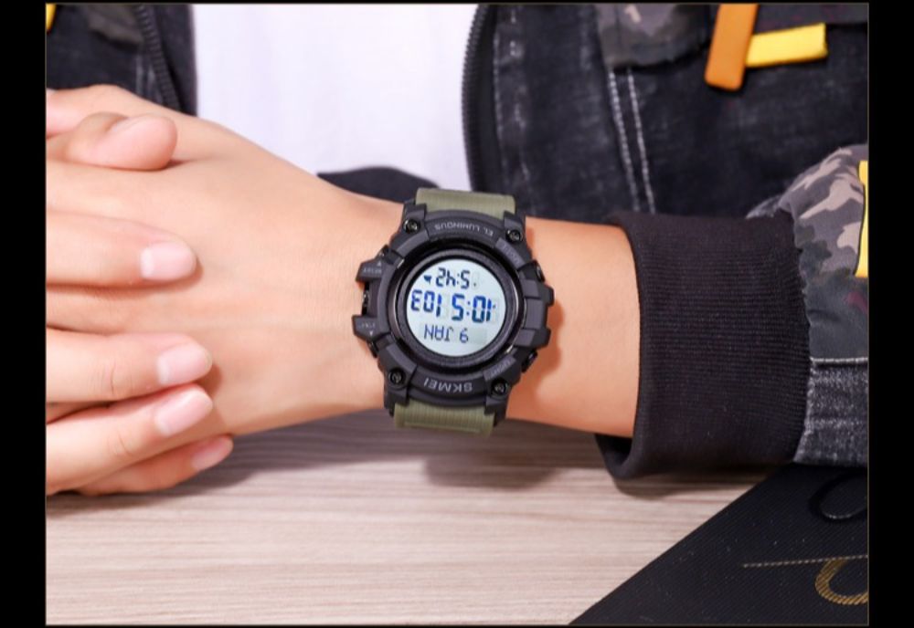 Muslim Sport Watches Fashion Men’s Digital Waterproof Chronograph Wristwatch LED Alarm Qibla Direction Pilgrimage Time