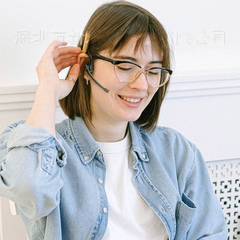 Open-Ear Headsets with Noise Canceling Boom Microphone Lightweight Bluetooth Wireless Headphones for Trucker Office Call Center