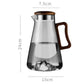 2L Heat Resistant Glass Water Pitcher with Handle, Thickened Glass Kettle Teapot, Juice Beverage Jug, Clear Water Carafe for Home Kitchen
