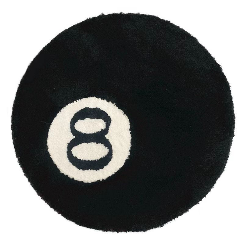 Simulation Billiards 8 Short Plush Area Rug Quick Absorb Thick Soft Water Absorption Round Carpet