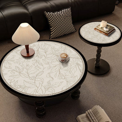 Small Coffee Table Round Table Tablecloth American High-end Light Luxury Atmosphere Round Table Mat Leather No-wash Waterproof and Oil-proof
