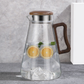 2L Heat Resistant Glass Water Pitcher with Handle, Thickened Glass Kettle Teapot, Juice Beverage Jug, Clear Water Carafe for Home Kitchen