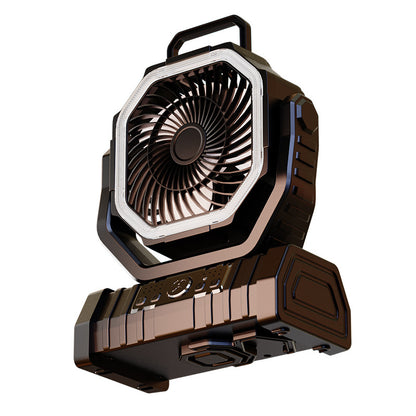 Camping Fan 20000mAh Rechargeable Outdoor Fan with LED Light Hook Remote Control Auto Oscillating