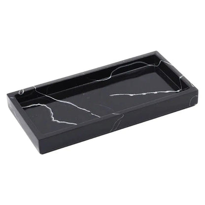 Marble-like Resin Storage Tray Washroom Vanity Tray Jewelry Dish Bathtub Serving Tray Resin Compact and Lightweight Bath