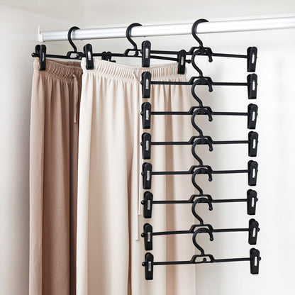 10pcs Pants Rack Trousers Clamps Coat Hanger Convenient Clips Clothes Device Holder Space Saving Tools Anti-Slip Hangers