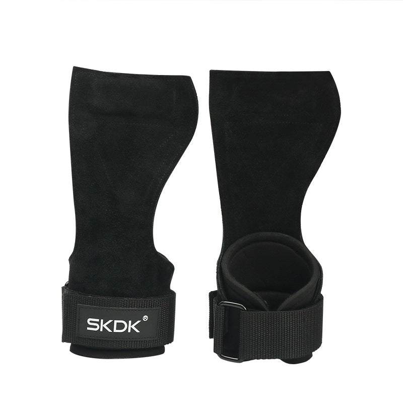 1Pair Cowhide Weight Lifting Grips Gymnastics Gloves Grips Anti-Skid Gym Fitness Crossfit Trainining Equipment