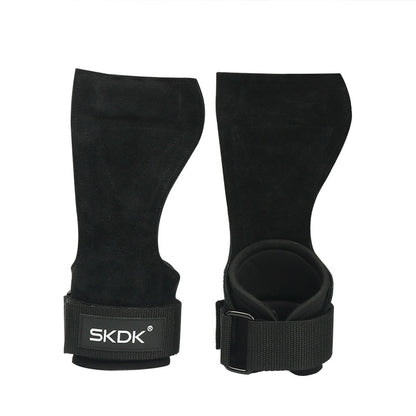 1Pair Cowhide Weight Lifting Grips Gymnastics Gloves Grips Anti-Skid Gym Fitness Crossfit Trainining Equipment