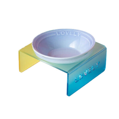 Ceramic Bowl Multi-Color Optional Pet Bowl Water Bowl Cat Dog Food Bowl Acrylic Rack Pet Supplies Cool Color Plate Nordic Style