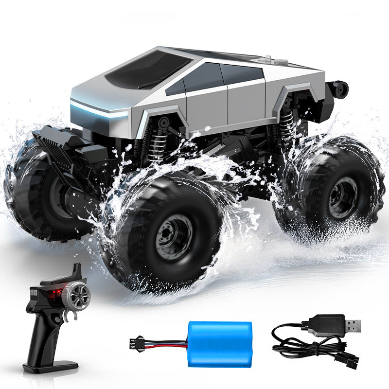 Tesla Cybertruck Remote Control Amphibious Truck, 360° Spin Stunt RC Car, USB Rechargeable Off-Road Toy Gift for Kids