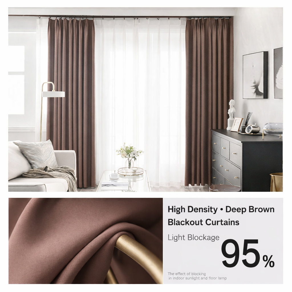 1PC Nordic Style Curtain with Hooks, Light Shading and Heat Insulated, Minimalist Modern Window Panel for Bedroom, Living Room Decor