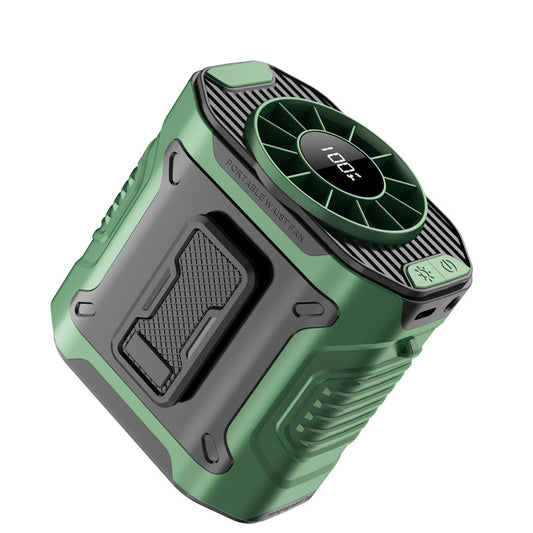 Handheld Waist Fan with Flashlight Rechargeable 10000mAh 100 Levels of Strong Wind Cooling Fan
