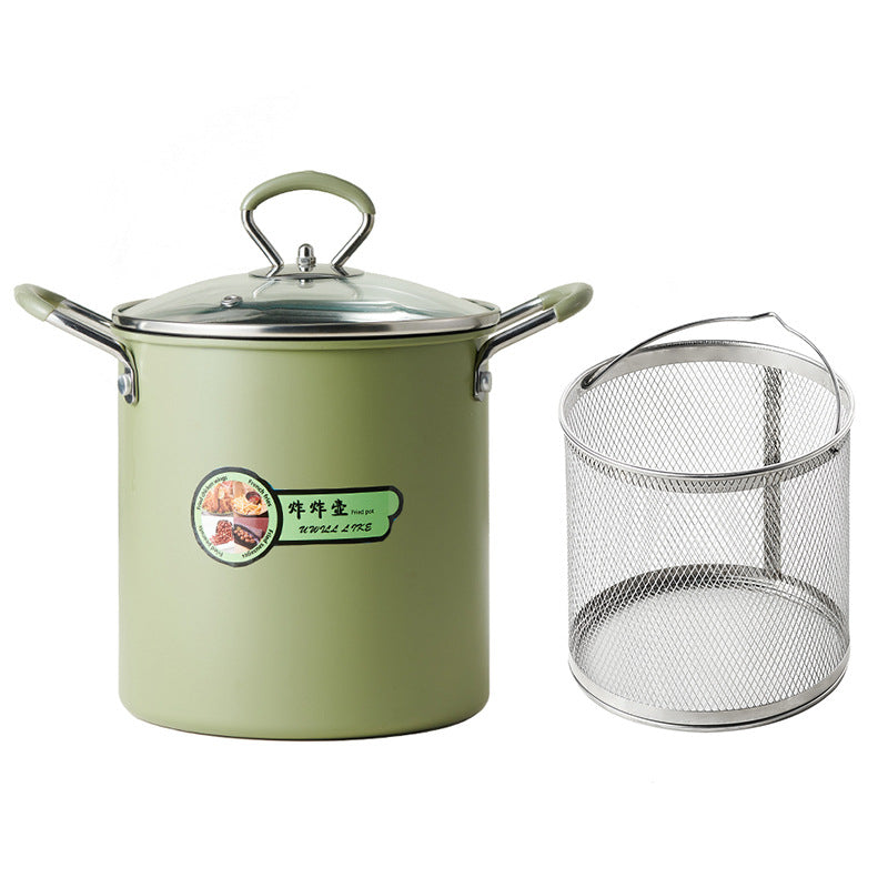 Deep Fryer Pot Easy to Clean with Basket Japanese Frying Pot for Camping Home Party Restaurant Dried
