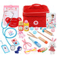 Doctor Toys for Children Girl Boy Kids Pretend Play Wood Red Medical Kit Dentist Medicine Box Sets Cloth Bag Role Pay